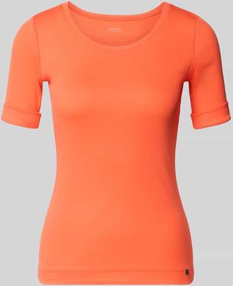 Marc Cain T-Shirt mit Label-Applikation in Koralle, Gr&ouml;&szlig;e 34