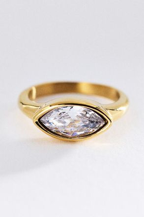 Anthropologie Bezel Oval Stone Ring