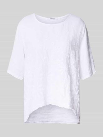 Zabaione Loose Fit Blusenshirt aus reinem Leinen in Weiss, Gr&ouml;&szlig;e M