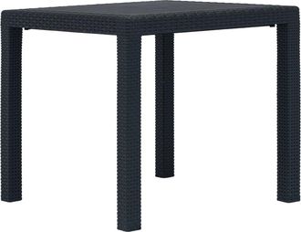 vidaXL Vidaxl - Mesa De Jard&iacute;n Pl&aacute;stico Aspecto Rat&aacute;n Gris Antracita 79x79x72 Cm