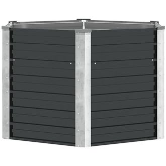 vidaXL Vidaxl - Arriate De Acero Galvanizado Gris Antracita 129x129x77 Cm