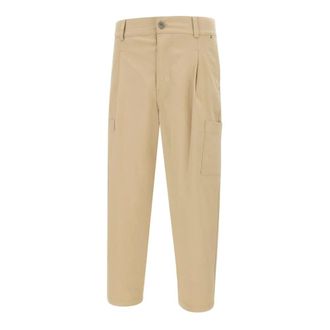 Dr&ocirc;le de Monsieur Straight Trousers, male, Beige, Size: S Cropped Twill Trousers