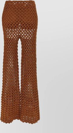 Ermanno Scervino flared leg sheer crochet trousers