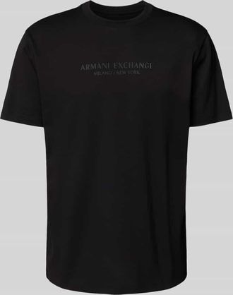 A|X Armani Exchange T-Shirt mit Label-Print in Black, Größe L