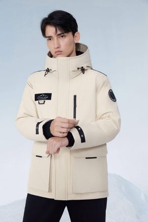 Bosideng Mens Classic Extreme Goose Down Jacket - Beige - Size Medium