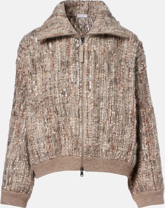 Brunello Cucinelli Sequined mohair-blend cardigan