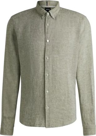 HUGO BOSS Overhemden, Heren, Groen, 2Xl, Katoen, Casual Katoenen Overhemd voor Mannen