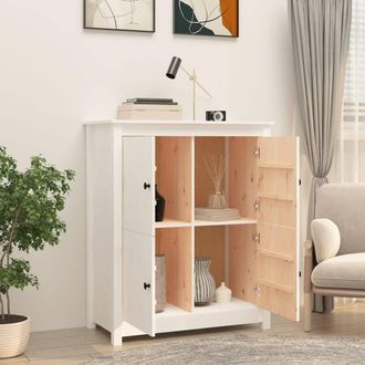 Berkfield Home Sideboard White 83x41.5x100 cm Solid Wood Pine