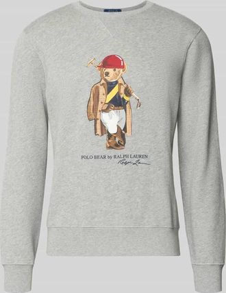 Polo Ralph Lauren Regular Fit Sweatshirt aus Baumwoll-Mix in Mittelgrau Melange, Gr&ouml;&szlig;e XXL
