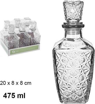 Trade Shop Trade Shop - 6 Vintage Wiskey Co&ntilde;ac Escoc&eacute;s Licor Botella De Vidrio Con Tap&oacute;n 8x20cm