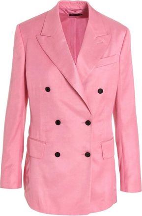 Tom Ford Double-Breasted Blazer - Dames - Blazers - Roze - S - Leer - Jassen