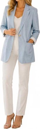 Elie Tahari Long Sleeve Blazer In Blue