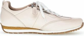 Gabor Leren sneaker met dubbele ritsen - Dames - Sneakers - Beige - 42 EU - Leer - Schoenen