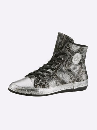 Andrea Conti Sneaker ANDREA CONTI, Damen, Gr. 37, silber (schwarz, silberfarben), Glattleder, Leder, Rindsleder, Schuhe Sneaker