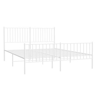 Berkfield Home Metal Bed Frame with Headboard & Footboard White 160x200 cm