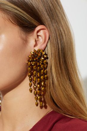 Isabel Marant Clip-on Earrings With Shimmering Crystals, Womens, Gold