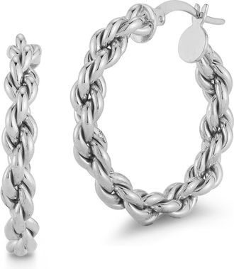 Sphera Milano Rope Chain Hoop Earrings in Silver at Nordstrom Rack