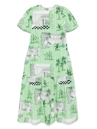 Verandah Midi-jurk met grafische print - Groen