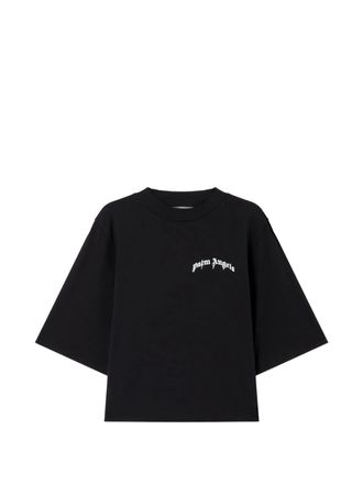 Palm Angels Black Mini Curved Logo Boxy Tee