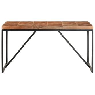 Berkfield Home Dining Table 140x70x76 cm Solid Acacia & Mango Wood in Brown | Size: 140 x 70 x 76 cm