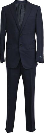 Lanvin Striped Single-Breasted Blazer and Trousers Suit in Navy Blue Wool