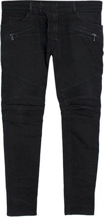 Balmain Black Distressed Biker Jeans Size S