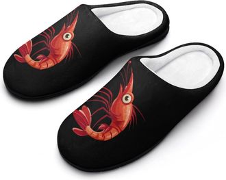 Generic Shrimp Mens Slippers Comfortable And Non-slip Cotton Slipper Shoe for House