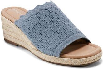 Easy Spirit Shanice Wedge Espadrille Slide Sandal - Wide Width Available in Blue at Nordstrom, Size 5.5
