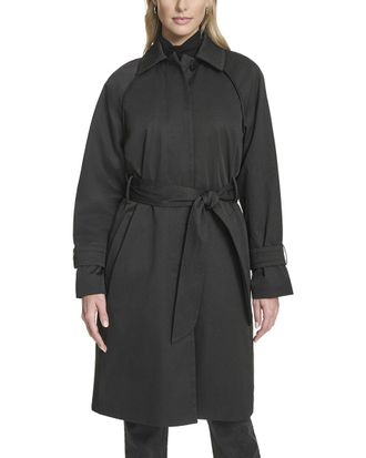 Cole Haan Insulated Twill Raglan Trench Coat