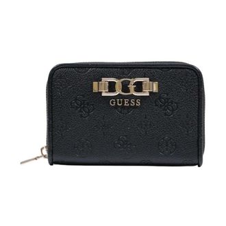 Guess Anise SLG Medium Zip Around - Dames - Portefeuilles - Zwart - ONE Size - Polyester - Accessoires