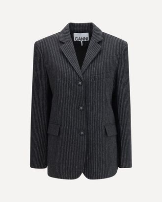 Ganni Pinstripe wool Blazer Female 38