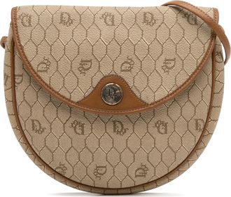 Dior Pre-owned Womens Trotter Saddle Crossbody Bag - Tan Textile - One Size