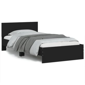 Berkfield Home Bed Frame without Mattress with Headboard Black 100x200 cm