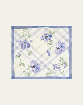 Burberry Watercolor Check Silk Scarf