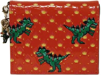 Dior Orange Red Patent Leather Wallet (Bi-Fold) (Pre-Owned)