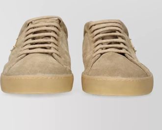 Prada suede leather lace-up sneakers