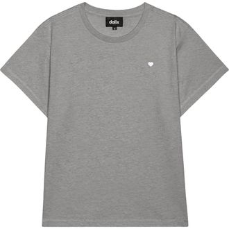 Dalix Womens Lil Heart Lightweight High Waisted Tee in Carbon Gray at Nordstrom, Size X-Large