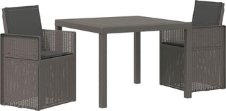 vidaXL Conjunto De Comedor De Jard&iacute;n 3 Uds. Gris Claro Y Antracita Pp Vidaxl