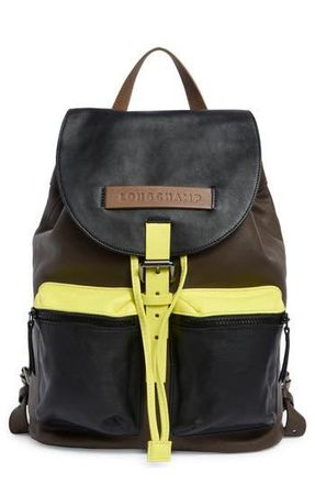 Longchamp Medium 3D Colorblock Leather Backpack in Terra at Nordstrom Rack