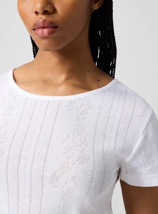 Skall Studio Womens Anna floral pointelle T-shirt