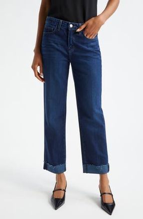 L'agence Maribel High Waist Cuff Straight Leg Jeans in Harlan at Nordstrom Rack, Size 31