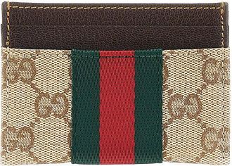 Gucci GG fabric card holder with Web Ribbon Woman One Size