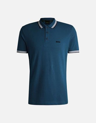 HUGO BOSS Mens Hugo Boss Blue Paddy Polo Shirt - Navy - Size: 46
