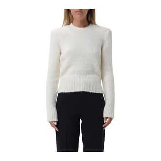 Isabel Marant Beige Mohair Knit Pullover Jumper - female - Isabel Marant - Round-neck Knitwear - Beige - M - Knitwear
