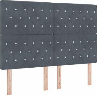 vidaXL Cabecero Led Argyle Con Cabecera Gris Oscuro 80 Cm Terciopelo Vidaxl