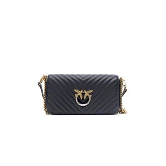 Pinko Cross Body Bags, female, Black, Size: ONE SIZE Love Berry H3 Belt Vitello Seta