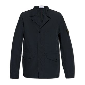 Stone Island Lichtgewicht Jas Met Logo Patch - Heren - Zomerjassen - Zwart - L - Polyester - Jassen