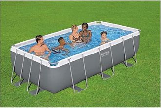 Trade Shop Trade Shop - Piscina Fuori Terra Power Steel Frame Rettangolare 404 X 201 X 100cm Pompa 56441