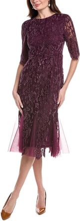 Rene Ruiz 3/4-Sleeves Fitted Midi Dress