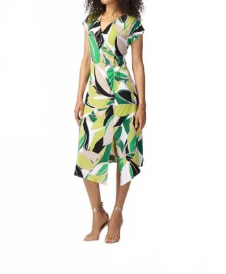 Joseph Ribkoff Silky Knit Wrap Dress In Vanilla Multi